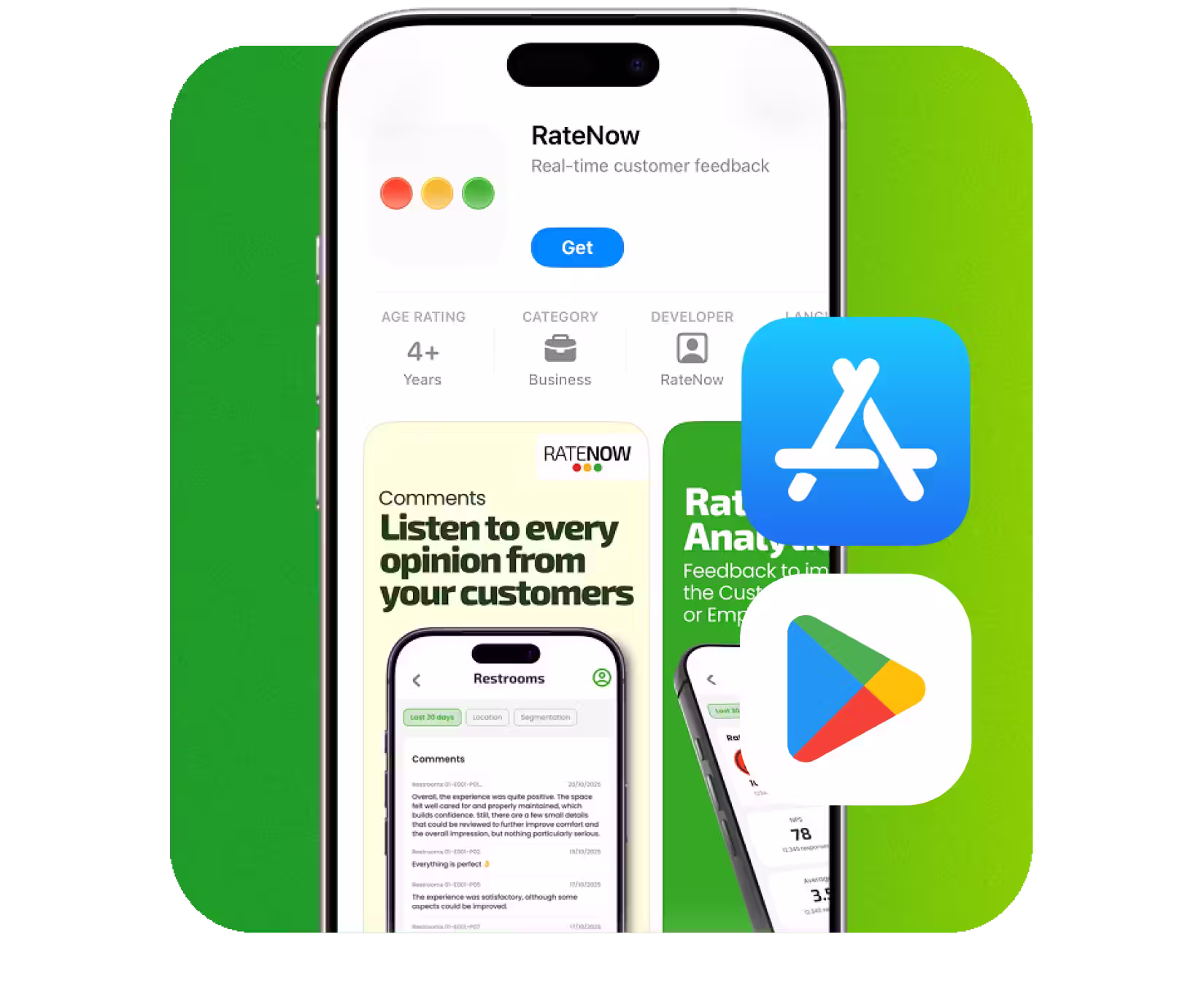 RateNow APP: App Store and Google Play